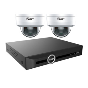 Ip Surveillance Kits: FERN360 Surveillance Kit - 2 Fixed Lens Starlight 4MP Vandal Dome Cameras and 5ch NVR - 2TB