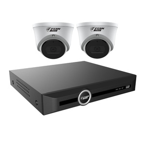 FERN360 Surveillance Kit - 2 Fixed Lens Starlight 4MP Turret Cameras and 5ch NVR - 2TB