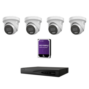 HiLook HLCV6MPACIPCCTVKIT3 6MP ColorVu AcuSense IP CCTV Kit # 3 with -> 1 * NVR-