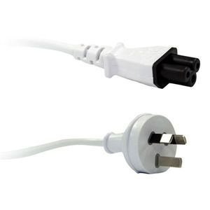 Leads: C-POWERNCWH - 3 Pin Power (M) to C5 Clover (M) White 2m Power Cable