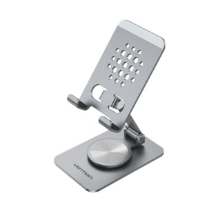 VEN-KSDH0 - Articulating Desk Phone Stand with 360° Rotatable Base Gray Alumini&hellip;