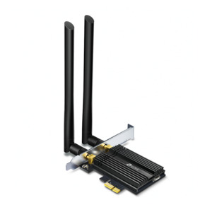 Wireless Apaters: TL-ARCHERTX50E - TP-LINK AX3000 Wi-Fi 6 Bluetooth 5.0 PCI Express Adapter, 2402Mbps at 5 GHz + 574Mbps at 2.4 GHz, WPA3, MU-MIMO