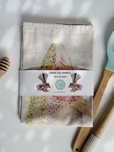 RAINBOW TROUT LINEN TEA TOWEL