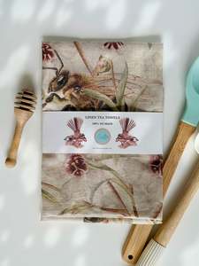 BEES and KANUKA LINEN TEA TOWEL