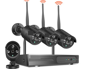 Wireless CCTV Camera System – 4CH 720P NVR Kit with 4 Outdoor IP Cameras