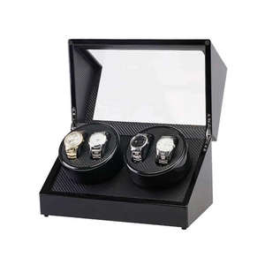 Jewellery Watches 1: Automatic Quad Watch Winder Wood Display Box Motor Rotation Storage