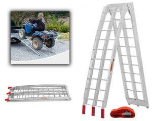 Farming Forestry 2: Aluminum Folding Ramp 340KG Loading Capacity Motorbike Loading Ramp 2260mm Long