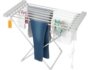 Bathroom 2: Heated Towel Rail Clothes Airer Stand