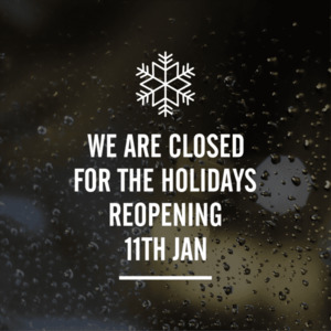 Christmas Hours Window Graphic