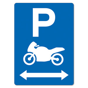 Motorcycle Parking Sign – Left & Right Arrow