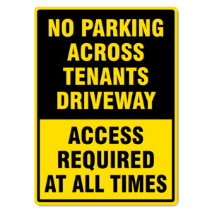 Products: Tenant Parking Sign – No Parking Across Tenants Driveway