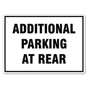 Additional Parking At Rear Sign