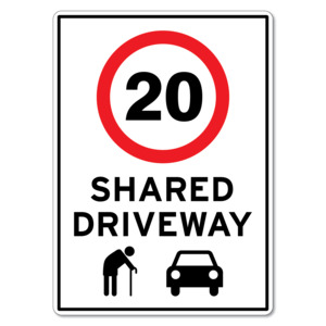 Products: Shared Driveway 20KM, Elderly And Vehicles Sign