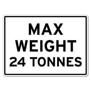 Products: Weight Limit Sign – Max Weight 24 Tonnes