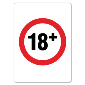 Products: Age Restriction Sign – 18+