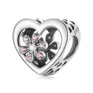 Charms: Flower in Heart Charm