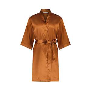 Robes: Alexa Satin Robe - Rust