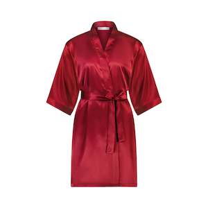 Robes: Alexa Satin Robe - Burgundy