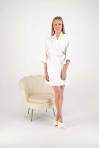 Bridal Robes: Alexa Satin Robe - White