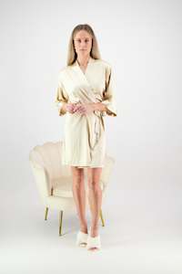 Robes: Alexa Satin Robe - Champagne