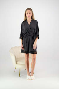 Robes: Misha Lace Robe - Black