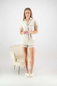 Sienna Short PJ Set - Champagne/Black