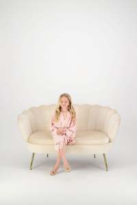 Olivia Cotton Flower Girl Robe - Blush