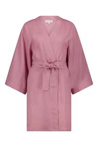 ** Limited Release** Harper Linen Robe - Peony Pink