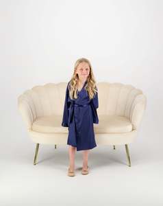 Flower Girl Robes: Alexa Mini Flower Girl Robe - Navy