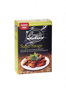 Products: NEW Bradley Premium Sage Bisquettes 24-pack - The Smokehouse New ZealandThe Smokehouse New Zealand