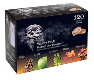 Products: Bradley 5-Flavour Variety 120-pack Bisquettes - The Smokehouse New ZealandThe Smokehouse New Zealand