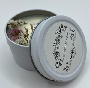 White Tin Candle the social scent co