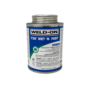 Spa Pool Glue And Primer: WeldOn 735 blue WetnFast 1/2 Pint (237mls) "hot glue"