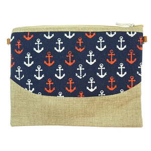 White/Red Anchors Cosmetic Bag - Navy - The Specialty House