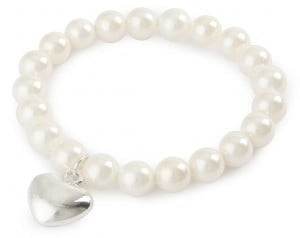 Products: Pearly Bead Bracelet with Silver Heart - The Specialty House