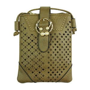 Products: Brown Crossbody / Shoulder Patterned+Round Pearl Buckle Bag - The Specialty House