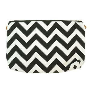 Products: Black Zig Zag Cosmetic Bag - The Specialty House
