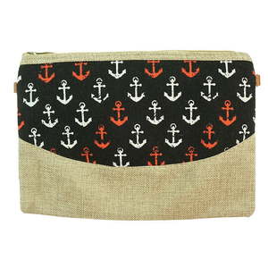 White/Red Anchors Cosmetic Bag - Black - The Specialty House