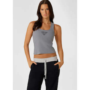 Lorna Jane Original Sport Washed Rib Tank – washed powder grey