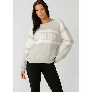 Clothing Womens Long Sleeve Tops: Lorna Jane Cloud Soft Logo Knit Jumper
