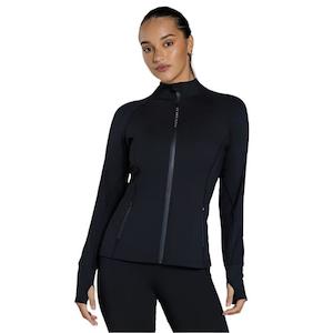 Clothing Womens Jackets: Abi and Joseph Game On Running Zip Jacket - Black