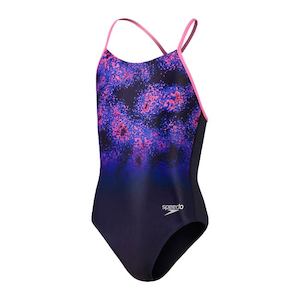 Clothing Kids Girls: Speedo Girls Lane Line Back Allover