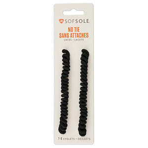 Footwear Accessories: Sof Sole No Tie Laces Black
