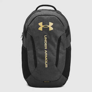 Under Armour Hustle 6.0 Backpack - Black/Heather Grey/Gold