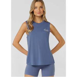Lorna Jane Lotus Muscle Tank – Misty Blue