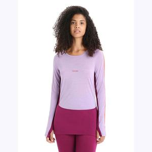 Clothing Womens Long Sleeve Tops: Icebreaker Women's 125 ZoneKnit Merino Long Sleeve Crewe Thermal Top
