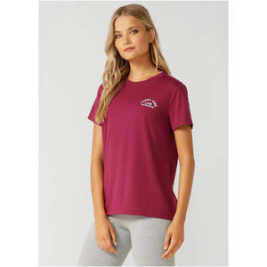 Clothing Womens Short Sleeve Tops: Lorna Jane Lotus Tee - Berry Red
