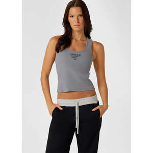 Lorna Jane Original Sport Washed Rib Tank – washed powder grey