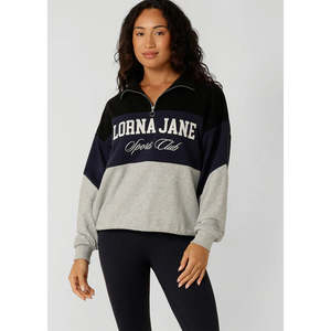 Clothing Womens Long Sleeve Tops: Lorna Jane Heritage Iconic Quarter Zip Sweat