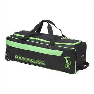 Sports Gear Bags: Kookaburra Pro 5.0 Cricket Wheelie Bag - Black/Lime